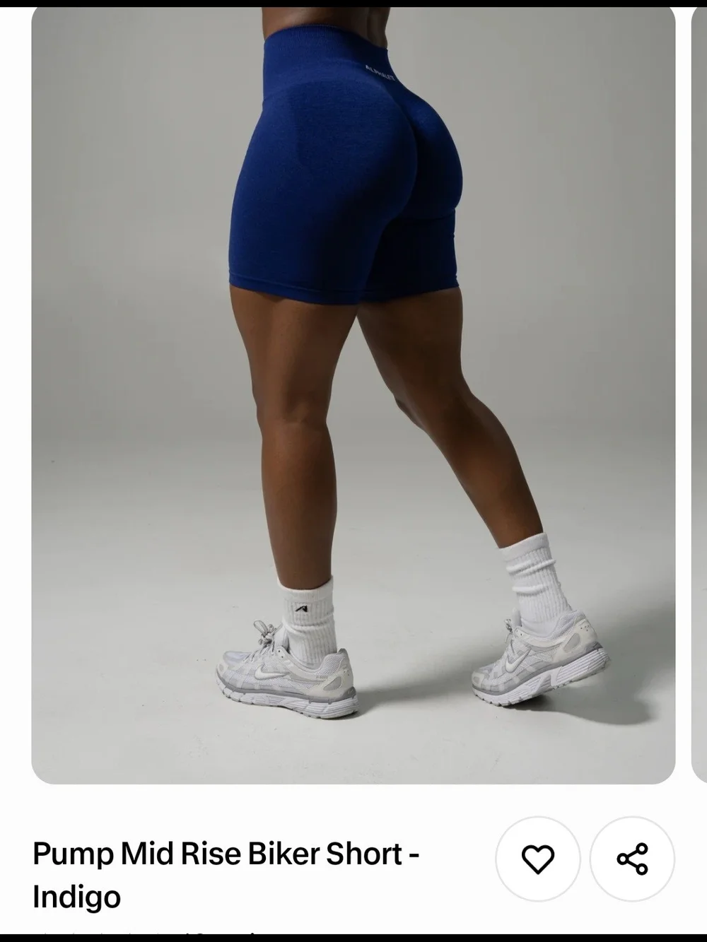 Alphalete Pump Mid Rise Biker Shorts - Indigo Blue